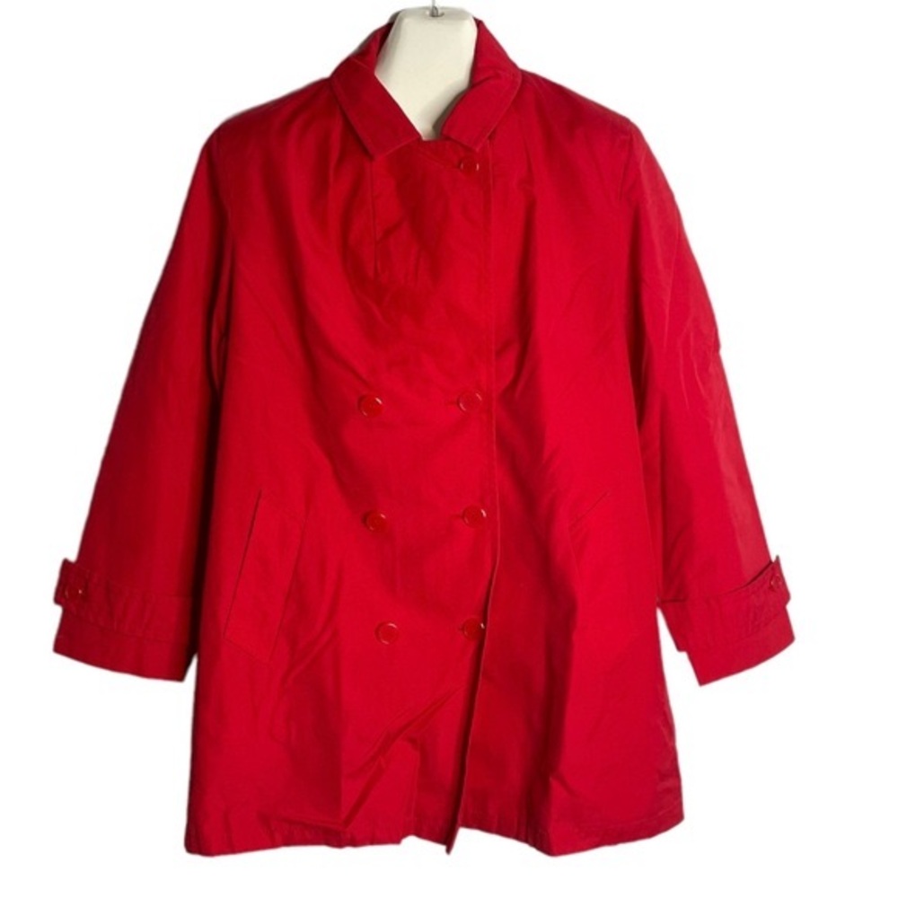 SAXTON HALL Trench Coat Removable Lining Double Breasted Vintage Red Size Large